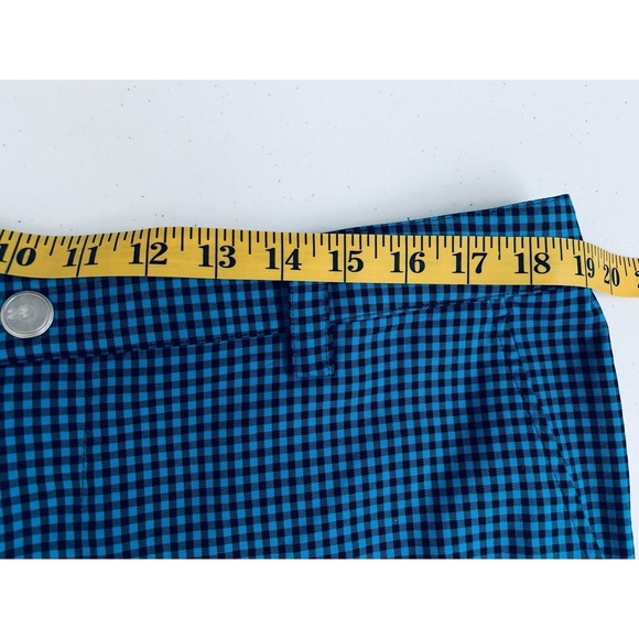 Under Armour Men's Size 36 Teal Blue Black Check Chino Shorts Golf Activewear - Picture 12 of 16